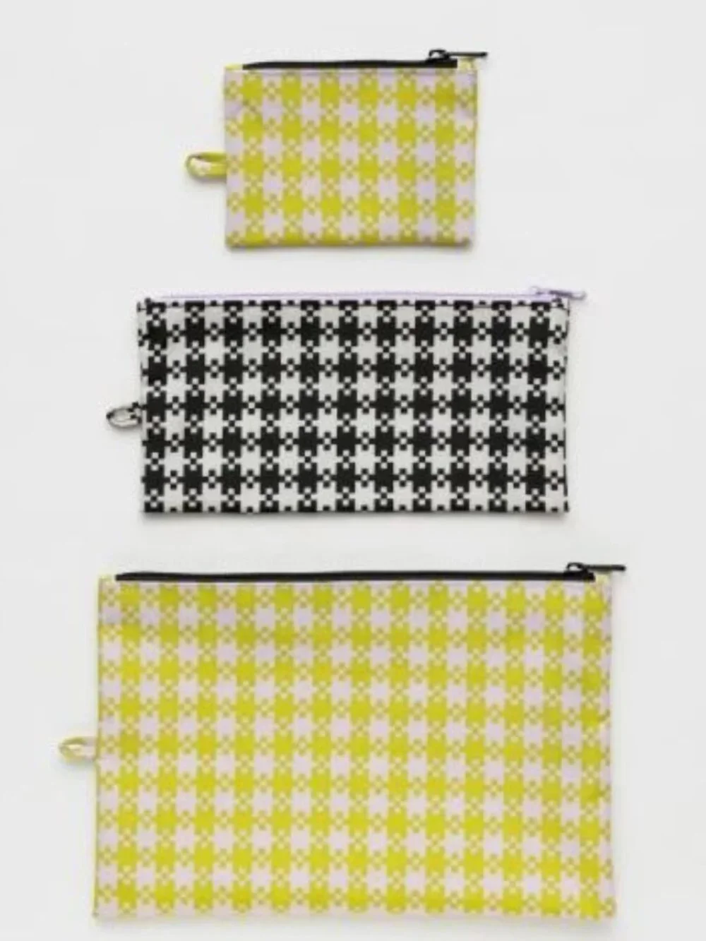 NWT Baggu Flat Pouch Set - Pixel Gingham